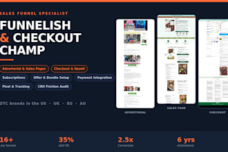 clone funnelish checkout champ advertorial and sales page