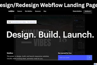 redesign webflow, develop webflow website, webflow landing page, webflow expert