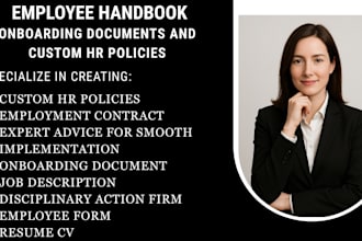 write, edit, design custom employee handbooks HR policies and job description