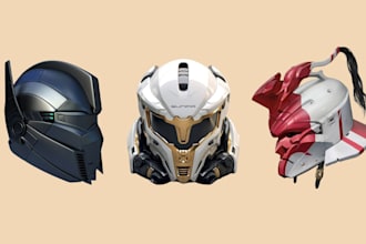 design 3d costume model 3d mask 3d helmet cosplay mask armor for 3d printing
