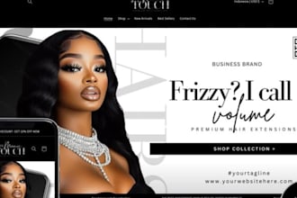 design hair extension website spa beauty website for shopify