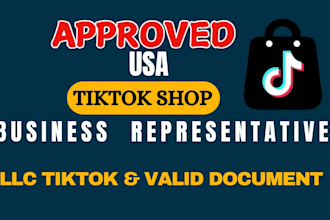 create USA tiktok shop US tiktok account USA tiktok shop business representative