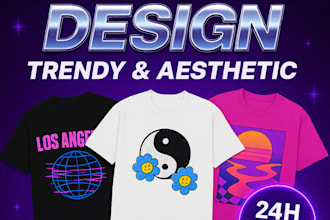 design trendy y2k aesthetic tshirt graphic for print on demand