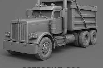 create 3d car models, 3d truck designs, fivem, 3d cad truck for 3d printing stl