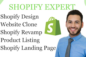 clone, design, redesign or create fully custom shopify website