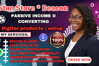 setup beacon ai, linktree, stan store, payhip, 17hats, beacon website design