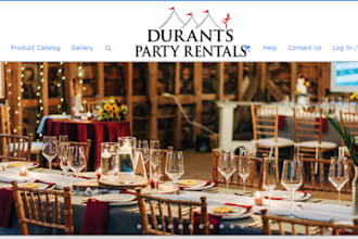build party rental website, event rental website with photo booth website