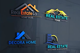 design luxury real estate, construction and realtor business logo
