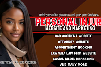 personal injury lawyer website, car accident attorney, law firm landing page