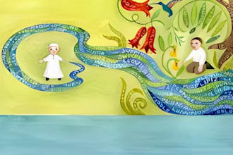 create a blend of watercolor and digital illustrations or painting