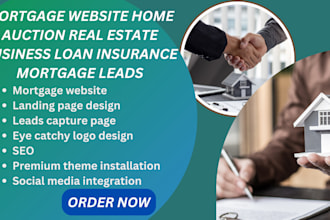 mortgage website home auction real estate business loan insurance mortgage leads