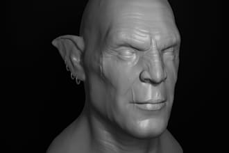 sculpt 3d head model 3d bust model character design in zbrush for 3d printing