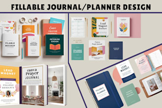 design fillable planner lead magnet canva prayer journal interior ebook design
