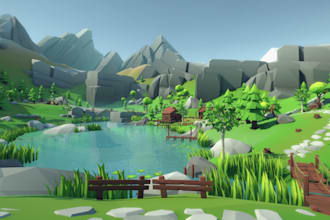create custom 3d game environment with unity or unreal engine, 3d level design