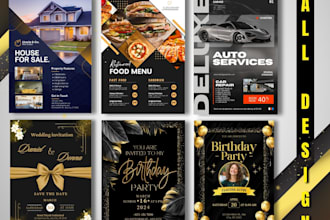 design premium editable canva flyers or invitations and social media posts