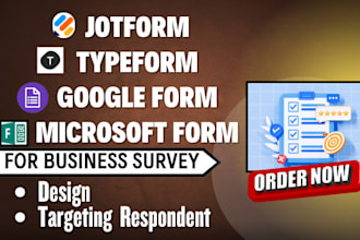 create online survey in jotform, surveymonkey, typeform and google form