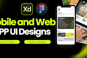 design your mobile app UI in figma or web app UI
