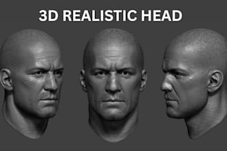sculpt realistic 3d head, face, bust, statues, 3d full body model, 3d printing