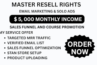 do master resell rights email marketing, sales funnel to earn passive income