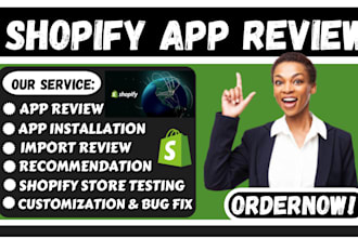 do shopify app review installation product review QA app testing using usa store