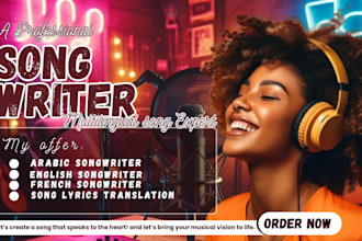 be your female singer or songwriter in english or arabic or french
