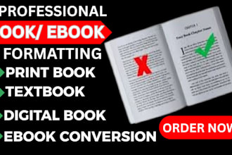 format and convert your ebook from word, PDF, indesign to kindle and epub mobi