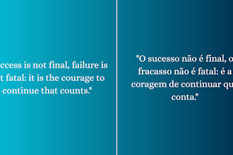 write and translate texts in english and portuguese