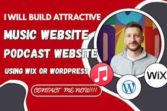 build photography website, podcast website, music website, wordpress website seo