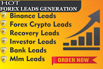 deliver verified forex, crypto, binance, and coinbase leads