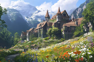draw environment concept art, fantasy worlds