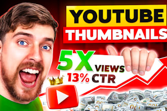 design attractive clickbait youtube thumbnail in 24 hours