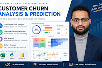 do customer churn prediction and analysis excel,python, power bi