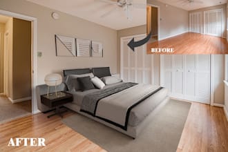 do realistic virtual staging, virtual renovation of your listing for you