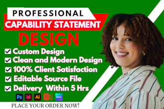 design a professional federal government capability statement in 5 hours