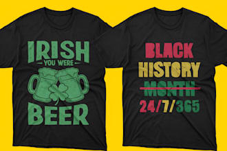 do amazing trendy custom typography graphic t shirt design for your business