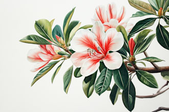 draw botanical illustrations of flowers, plants, line art