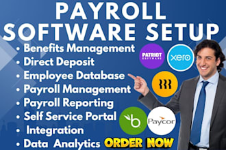 setup payroll software rippling patriot xero bamboohr connecteam paycor wave crm
