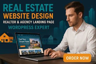 design realtor agent website wordpress real estate agency landing page website