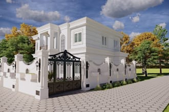 remodel 3d interior and exterior villa,facade home, living space,car park,3dsmax