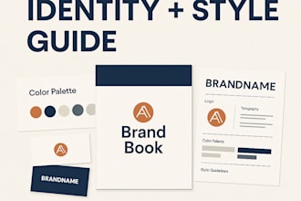 create a business logo, brand identity kit, style guide, and brand book