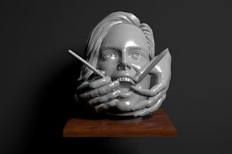 remodel 3d object design ,office decor sculpture ,stl zbrush model,statue render