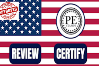 provide pe stamp, review architectural drawings for city permit approval in USA