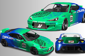 create custom 3d car model for assertto corsa 3d custom skin