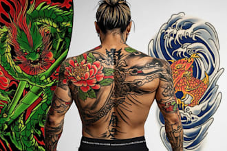 create tattoo japanese old school design