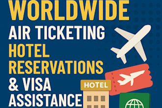make flight ticket, visas, tours and hotel reservations
