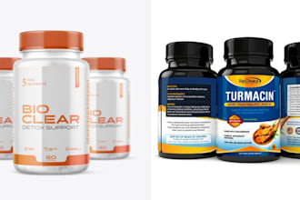 do product supplement bottle label design and food label