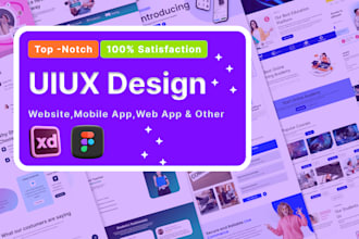 do website ui ux, app ui ux, dashboard ui ux, web app design using figma