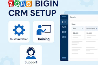 set up zoho bigin CRM and provide expert training