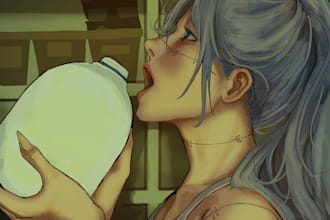 draw 2d and semirealistic digital artworks