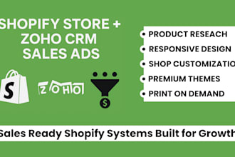 design a high converting shopify store with zoho CRM and shopify sales ads